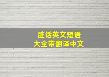 脏话英文短语大全带翻译中文