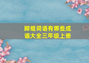 脚组词语有哪些成语大全三年级上册