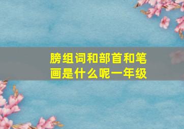 膀组词和部首和笔画是什么呢一年级