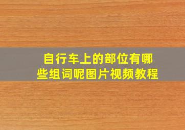 自行车上的部位有哪些组词呢图片视频教程