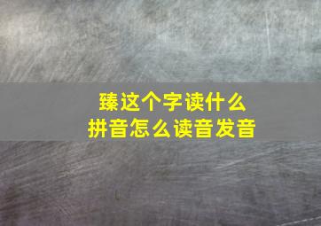 臻这个字读什么拼音怎么读音发音