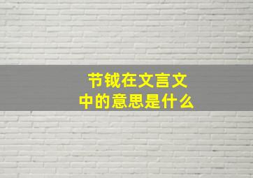 节钺在文言文中的意思是什么