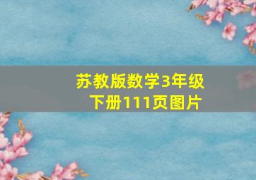 苏教版数学3年级下册111页图片