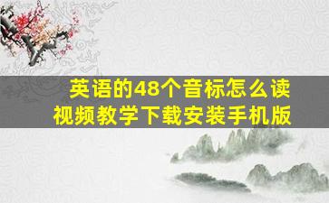 英语的48个音标怎么读视频教学下载安装手机版