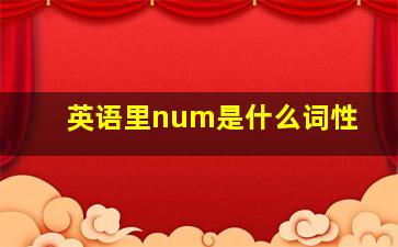 英语里num是什么词性