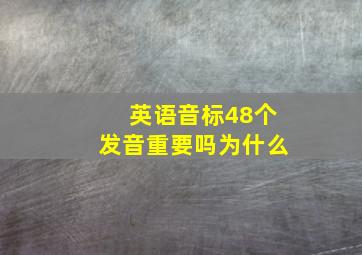 英语音标48个发音重要吗为什么