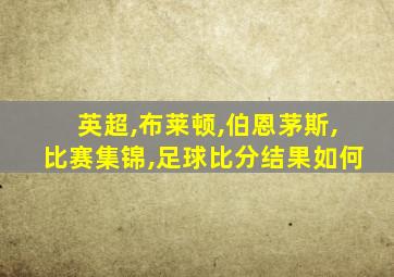 英超,布莱顿,伯恩茅斯,比赛集锦,足球比分结果如何