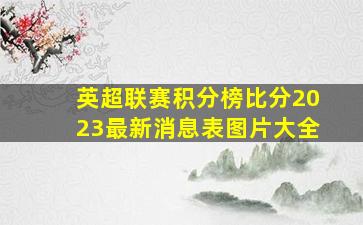 英超联赛积分榜比分2023最新消息表图片大全