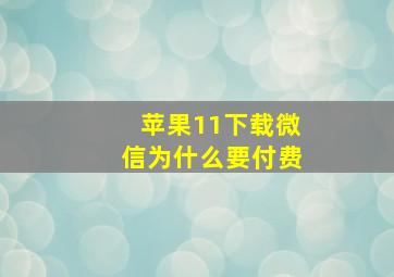 苹果11下载微信为什么要付费