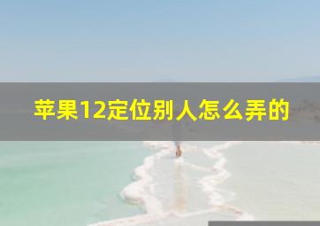 苹果12定位别人怎么弄的