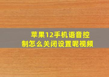 苹果12手机语音控制怎么关闭设置呢视频