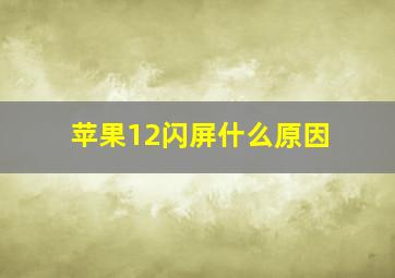 苹果12闪屏什么原因