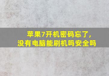 苹果7开机密码忘了,没有电脑能刷机吗安全吗