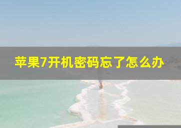 苹果7开机密码忘了怎么办