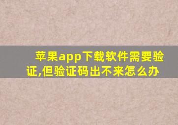 苹果app下载软件需要验证,但验证码出不来怎么办