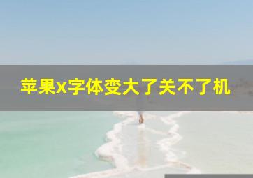 苹果x字体变大了关不了机