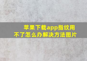 苹果下载app指纹用不了怎么办解决方法图片