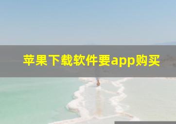 苹果下载软件要app购买