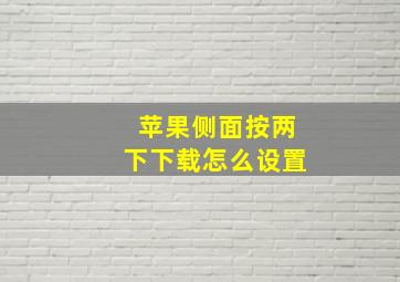 苹果侧面按两下下载怎么设置