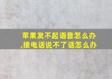 苹果发不起语音怎么办,接电话说不了话怎么办