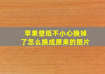 苹果壁纸不小心换掉了怎么换成原来的图片