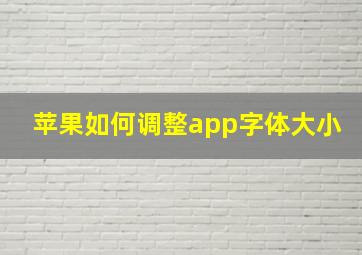 苹果如何调整app字体大小