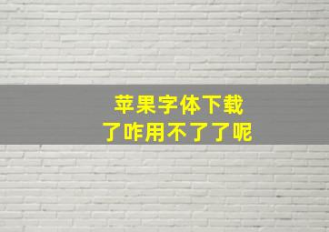 苹果字体下载了咋用不了了呢