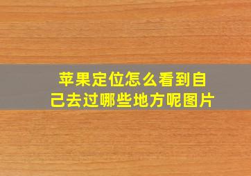 苹果定位怎么看到自己去过哪些地方呢图片