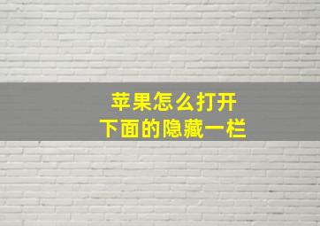 苹果怎么打开下面的隐藏一栏