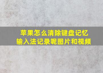 苹果怎么清除键盘记忆输入法记录呢图片和视频