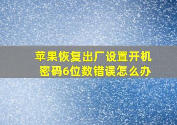 苹果恢复出厂设置开机密码6位数错误怎么办