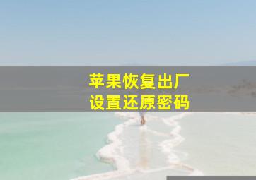 苹果恢复出厂设置还原密码