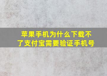 苹果手机为什么下载不了支付宝需要验证手机号