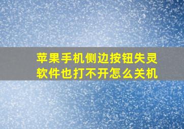 苹果手机侧边按钮失灵软件也打不开怎么关机