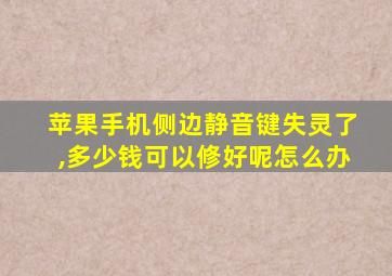 苹果手机侧边静音键失灵了,多少钱可以修好呢怎么办