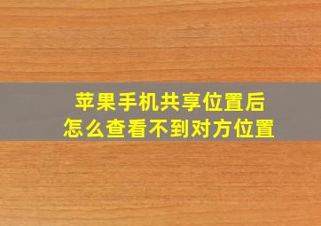 苹果手机共享位置后怎么查看不到对方位置