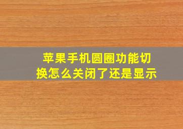 苹果手机圆圈功能切换怎么关闭了还是显示