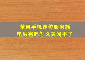 苹果手机定位服务耗电厉害吗怎么关闭不了