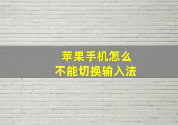 苹果手机怎么不能切换输入法