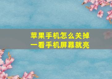 苹果手机怎么关掉一看手机屏幕就亮