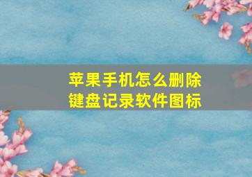 苹果手机怎么删除键盘记录软件图标