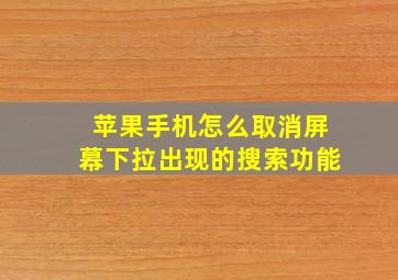 苹果手机怎么取消屏幕下拉出现的搜索功能