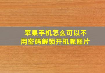 苹果手机怎么可以不用密码解锁开机呢图片