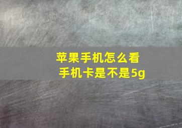 苹果手机怎么看手机卡是不是5g