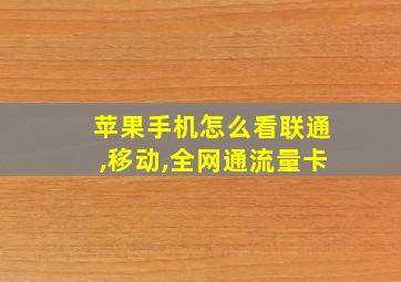 苹果手机怎么看联通,移动,全网通流量卡