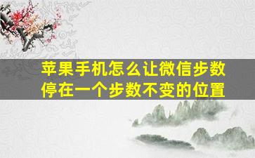 苹果手机怎么让微信步数停在一个步数不变的位置