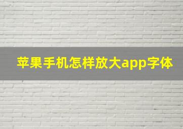 苹果手机怎样放大app字体