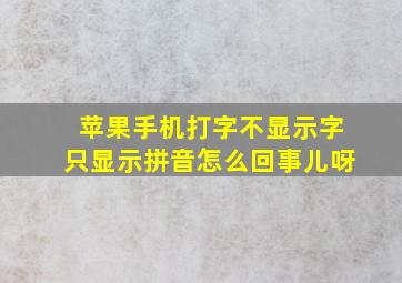 苹果手机打字不显示字只显示拼音怎么回事儿呀