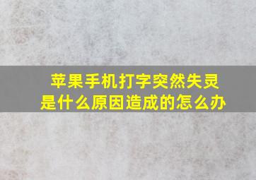 苹果手机打字突然失灵是什么原因造成的怎么办