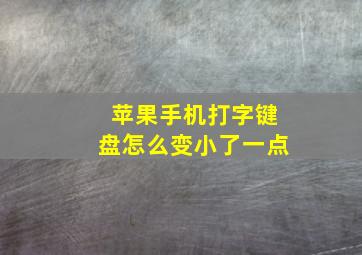 苹果手机打字键盘怎么变小了一点